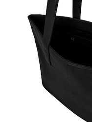 Black Leather Everyday Tote