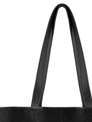 Black Leather Travel Tote