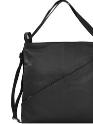 Black Premium Leather Convertible Tote Backpack