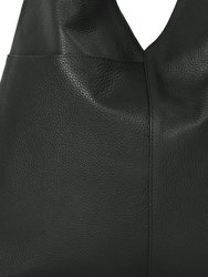 Black Premium Leather Shoulder Hobo Boho Bag