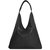 Black Premium Leather Shoulder Hobo Boho Bag - Black