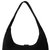 Black Soft Suede Leather Hobo Shoulder Bag