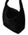 Black Zip Top Leather Hobo Shoulder Bag