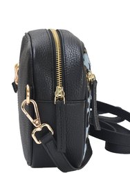 Blue Animal Print Convertible Premium Leather Crossbody Bag