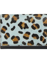 Blue Animal Print Leather Multi Section Purse