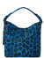 Blue Animal Print Leather Top Handle Shoulder Grab Bag - Blue