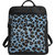 Blue Animal Print Premium Leather Convertible Pocket Backpack