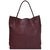 Burgundy Drawcord Premium Leather Hobo Tote Shoulder Bag