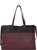 Burgundy Two Tone Horizontal Premium Leather Tote Shopper Bag - Plum And Black