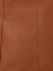 Camel Leather Pocket Tote Shoulder Bag | Bxaib