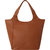 Camel Leather Pocket Tote Shoulder Bag | Bxaib