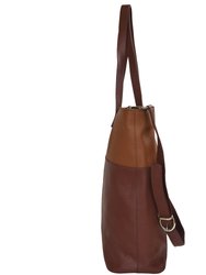 Chocolate And Tan Two Tone Premium Leather Tote Shopper bag