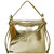 Gold Metallic Leather Convertible Tote Backpack