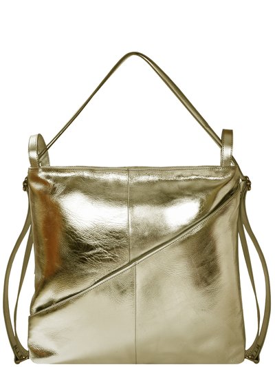 Brix + Bailey Gold Metallic Leather Convertible Tote Backpack product