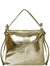 Gold Metallic Leather Convertible Tote Backpack - Gold