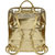 Gold Metallic Premium Leather Flap Pocket Backpack