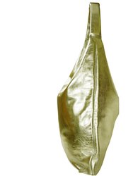 Gold Metallic Premium Leather Shoulder Hobo Boho Bag