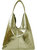 Gold Metallic Premium Leather Shoulder Hobo Boho Bag - Gold