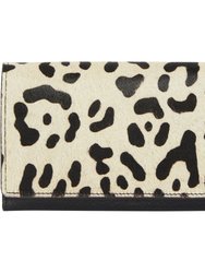 Ivory Animal Print Leather Multi Section Purse