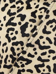 Ivory Animal Print Leather Shoulder Bag