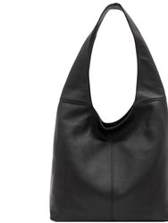 Ivory Animal Print Zip Pocket Premium Leather Shoulder Hobo Bag