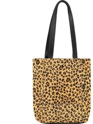 Leopard Print Bow Small Haircalf Leather Tote Bag | Byyil