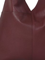 Maroon Plum Premium Leather Boho Hobo Shoulder Bag