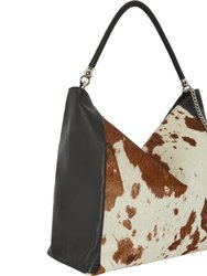 Natural Animal Print Leather Shoulder Bag