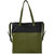 Olive And Black Two Tone Premium Leather Tote Shopper Bag - Olive And Black