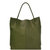 Olive Green Drawcord Premium Leather Hobo Tote Shoulder Bag