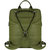 Olive Green Premium Leather Flap Pocket Backpack