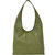Olive Green Zip Pocket Premium Leather Shoulder Hobo Bag