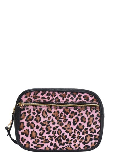 Brix + Bailey Pink Animal Print Convertible Premium Leather Crossbody Bag product