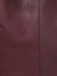 Plum Premium Leather Convertible Shoulder Tote Backpack