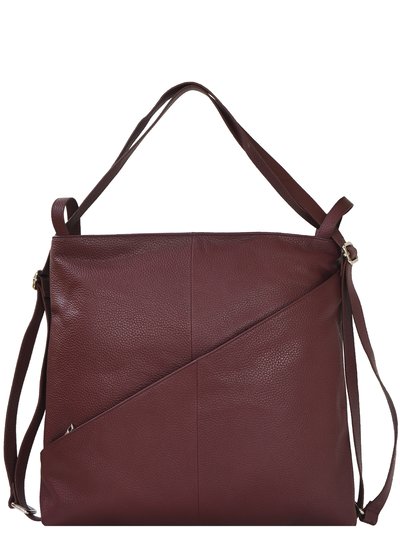 Brix + Bailey Plum Premium Leather Convertible Shoulder Tote Backpack product