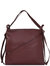 Plum Premium Leather Convertible Shoulder Tote Backpack - Plum