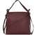 Plum Premium Leather Convertible Shoulder Tote Backpack