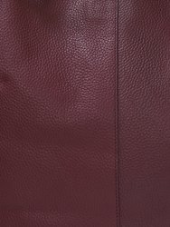 Plum Premium Unisex Leather Flap Pocket Backpack