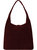 Plum Soft Suede Hobo Shoulder Bag - Plum Maroon