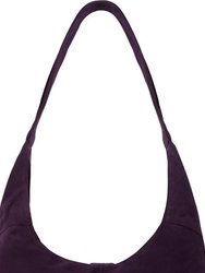 Purple Soft Premium Suede Hobo Shoulder Bag