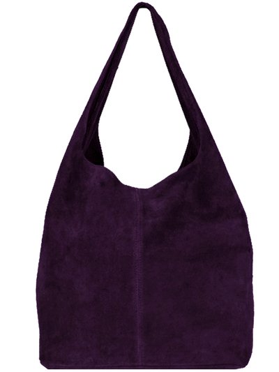 Brix + Bailey Purple Suede Premium Leather Hobo Boho Shoulder Bag product