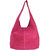 Raspberry Premium Suede Leather Hobo Boho Shoulder Bag