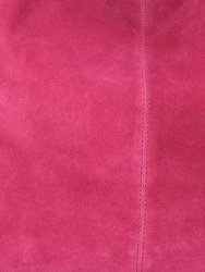 Raspberry Premium Suede Leather Hobo Boho Shoulder Bag