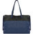 Royal Blue Two Tone Horizontal Premium Leather Tote Bag