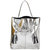 Silver Drawcord Metallic Leather Hobo Shoulder Bag