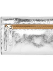 Silver Leather Multi Section Purse