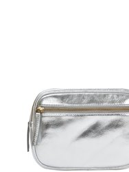 Silver Metallic Convertible Premium Leather Crossbody Bag