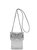 Silver Metallic Crossbody Leather Phone Bag - Silver