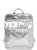Silver Metallic Premium Leather Flap Pocket Backpack - Silver