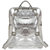 Silver Metallic Premium Leather Flap Pocket Backpack